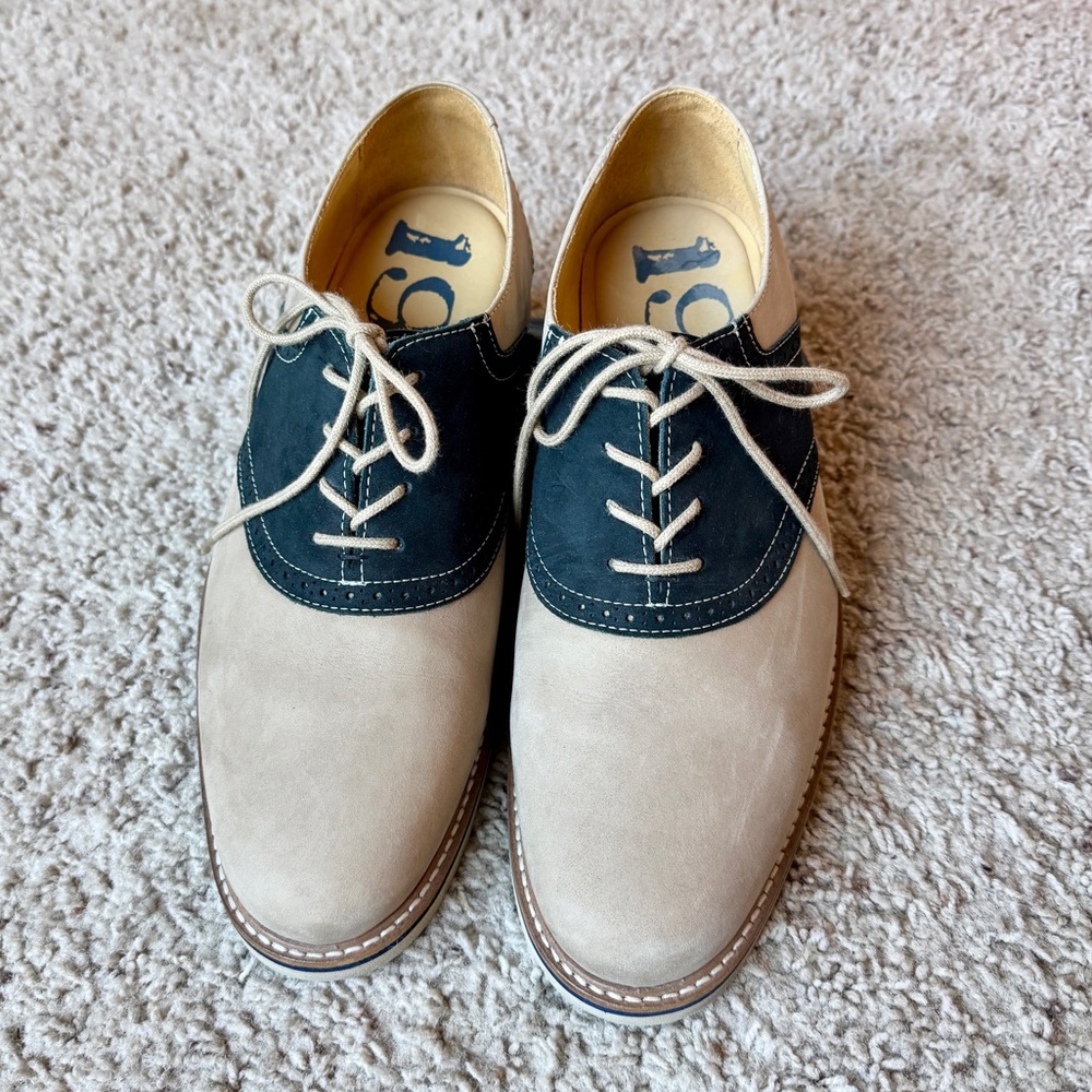 1901 Two-Tone Black and Tan Derby Shoes